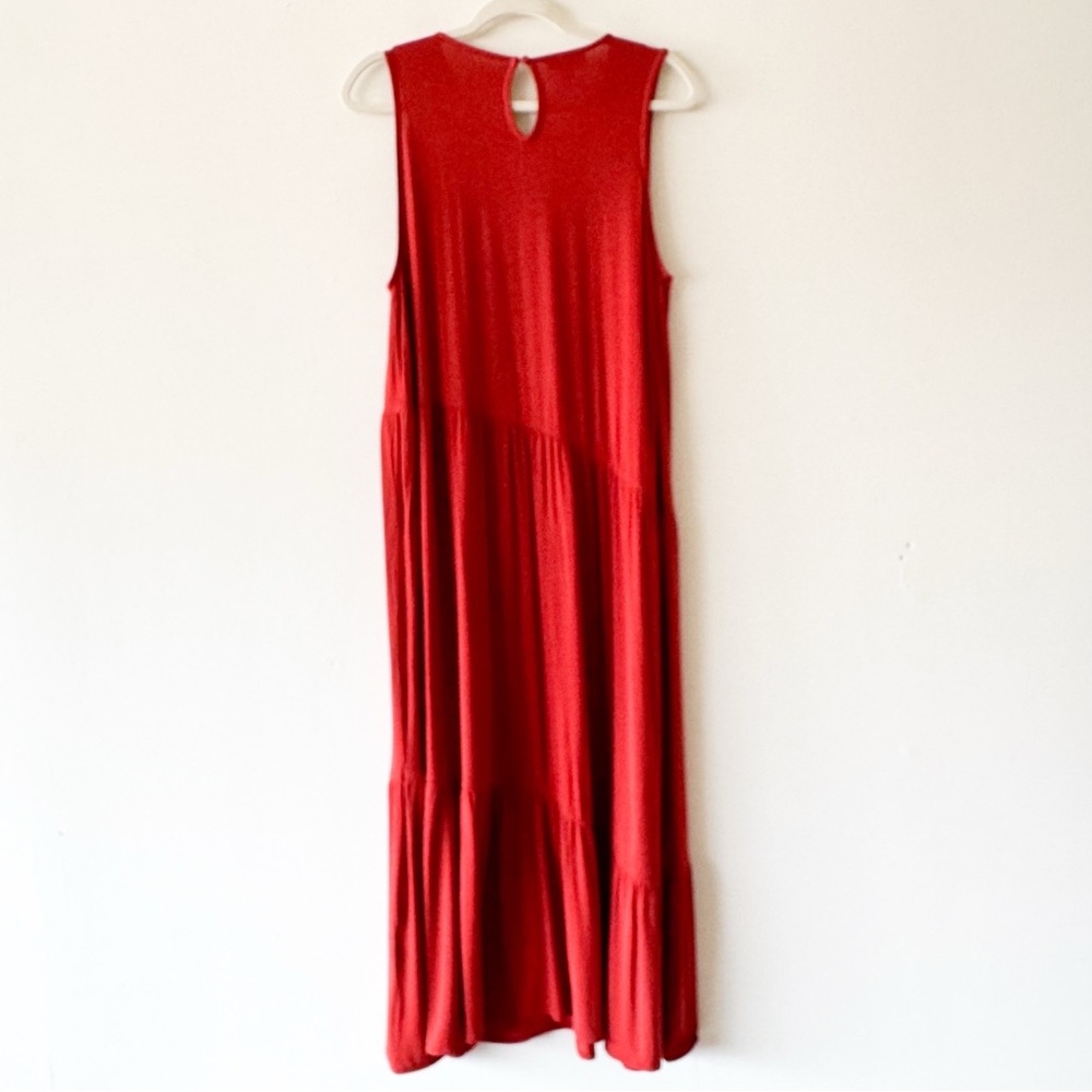 ALFANI Burnt Orange Sleeveless Tiered Maxi Dress Size‎ XL - Picture 4 of 6